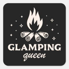 Glamping Girls Luxus Camping-Ästhetik lustig Quadratischer Aufkleber
