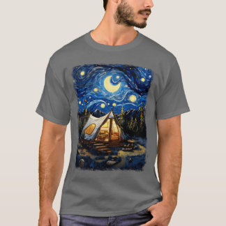 Glamping Glamper Camping Camper Sternennacht Maler T-Shirt