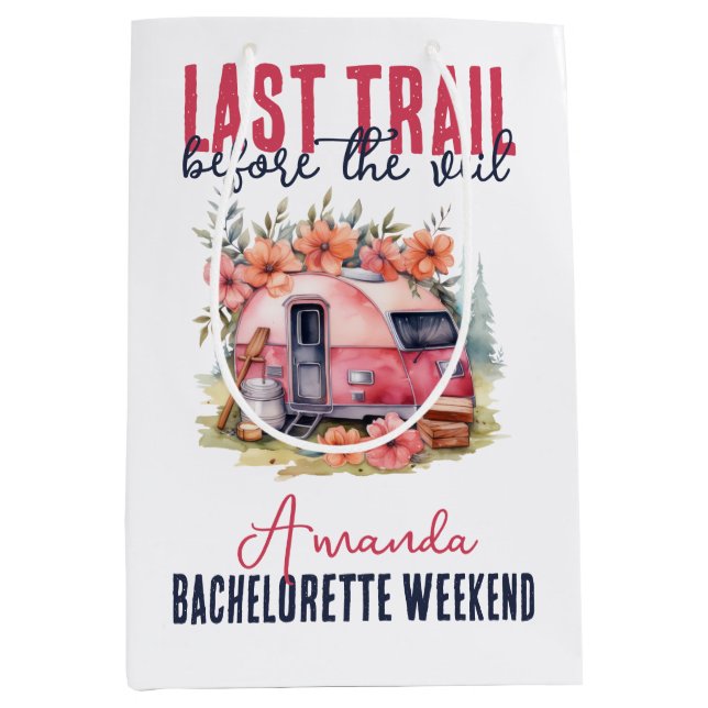 Glamping Last Train Junggeselinnen-Abschied Weeken Mittlere Geschenktüte (Vorderseite)