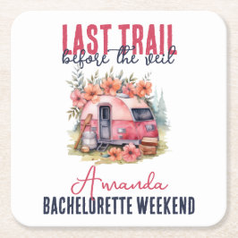 Glamping Last Train Junggeselinnen-Abschied Weeken Rechteckiger Pappuntersetzer