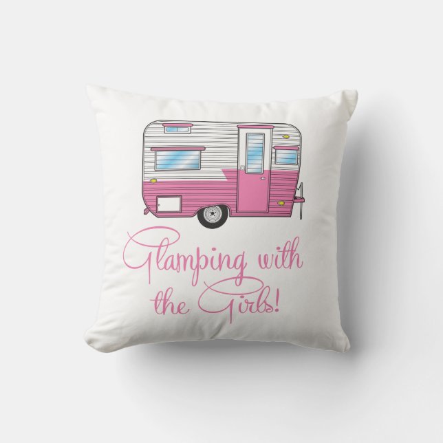 Glamping mit Girls Camper RV Pillow Kissen (Vorderseite)