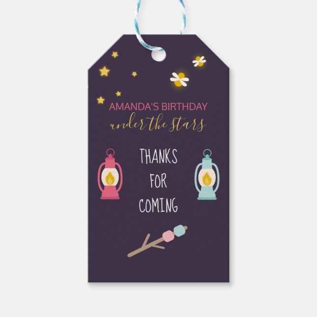 Glamping Party custom Guest Fevor Geschenkanhänger (Vorderseite)