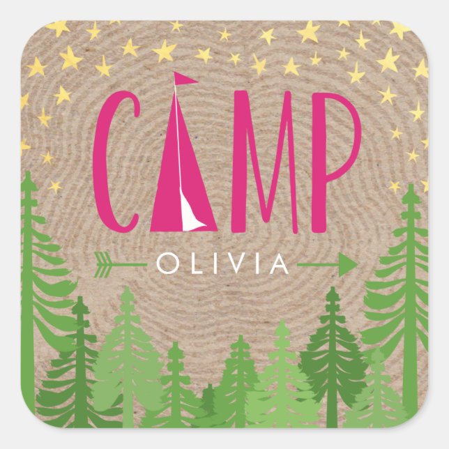 Glamping Personalisiert Sticker (Vorderseite)