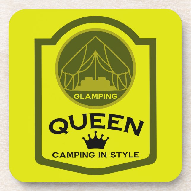 Glamping Queen Camping Getränkeuntersetzer (Vorderseite)