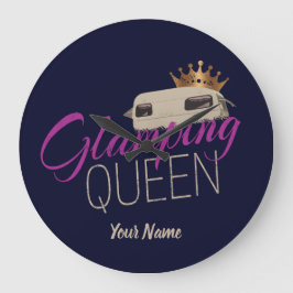 Glamping Queen Camping mit Vintagen Wohnwagen Große Wanduhr