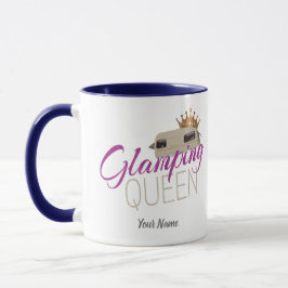 Glamping Queen Camping mit Vintagen Wohnwagen Tasse