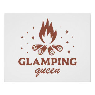 Glamping Queen girl lustiges Camping boho ästhetis Poster