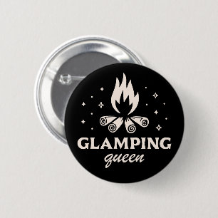 Glamping Queen girl schwarz aästhetisch lustig Button