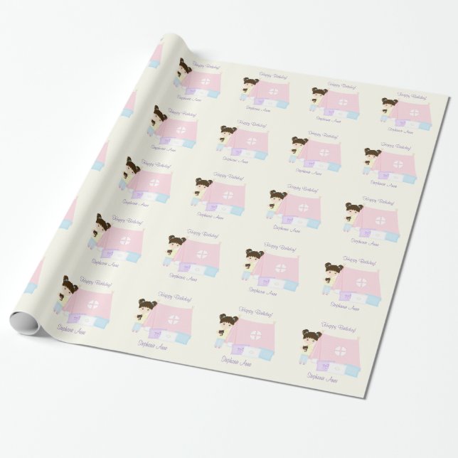 Glamping Sleepover Party Geschenkpapier (Ungerollt)