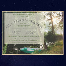 Glamping-Wochenende-Karte Einladung