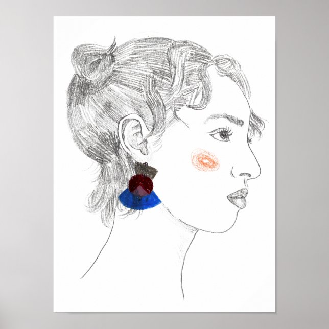 Glance Sketch - Portrait Poster (Vorne)