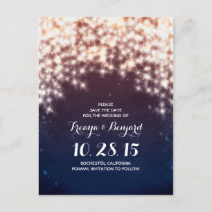 Glanz der Lichterketten Save-the-Date Postkarten
