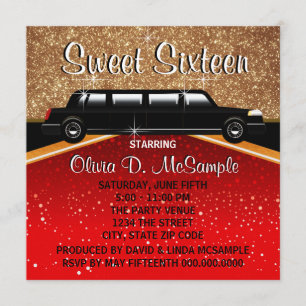 Glanz Glamour Roter-Teppich-Filmstar-Einladungen Einladung