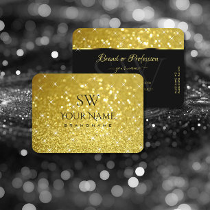 Glanz-Gold-Glitzer-Sparklingsteine und Monogramm Visitenkarte