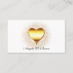 Glanz Gold Herz Glitzer Punkte Visitenkarte