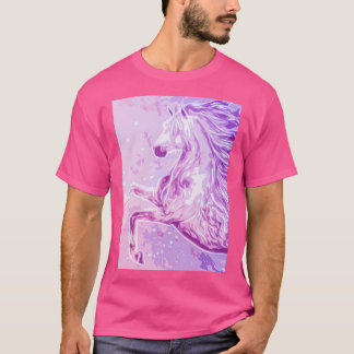 Glanz Pferd Rosa und Lavendel T-Shirt