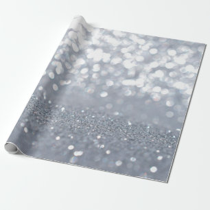 Glanz und Schimmer von silbernem Glitter abstrakt Geschenkpapier