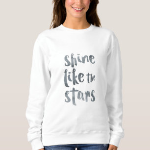 Glanz wie die Sterne - silbernes metallisches Sweatshirt