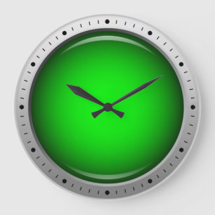 Glänzend Grün Rund Große Wanduhr