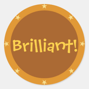 Glänzend - Lehreraufkleber-Reihe (Braun) Runder Aufkleber