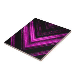 Glänzend metallisches heißes Rosa Magenta schwarze Fliese