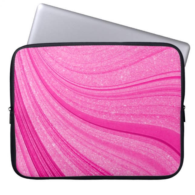 Glänzend Rosa Laptopschutzhülle (Vorderseite)