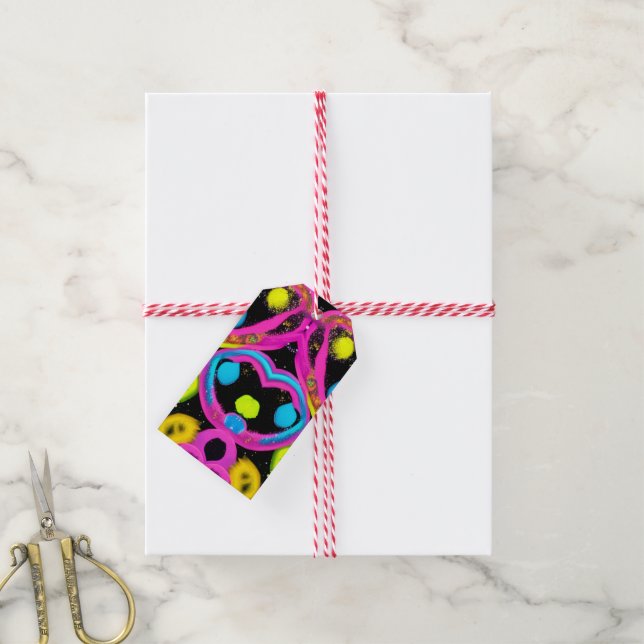 glänzende abstrakte Kunst Geschenkanhänger (Mit Garn)