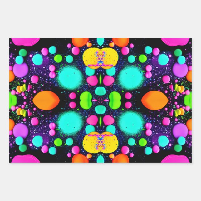 glänzende abstrakte Kunst Geschenkpapier Set (Vorderseite)