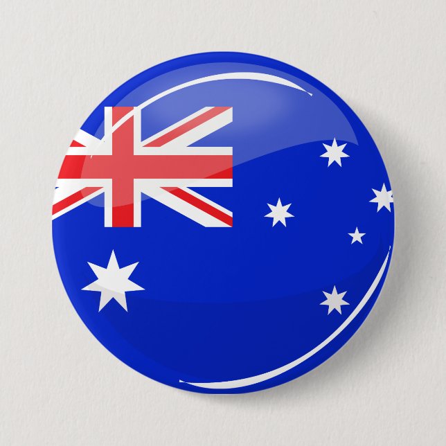 glänzende australische Flagge Button (Vorderseite)