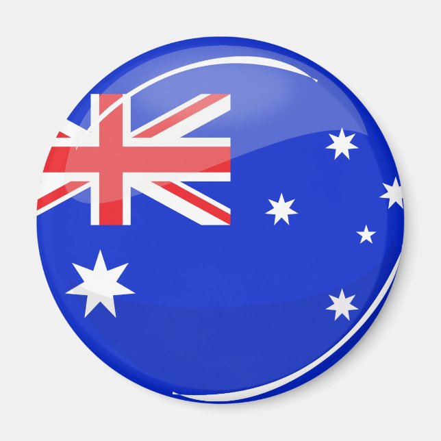 glänzende australische Flagge Magnet (Vorne)