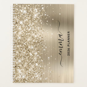 Glänzende, blasse Goldfolie-Swash-Signatur Planer