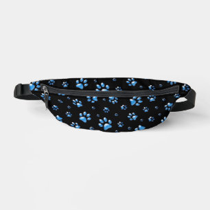 Glänzende blaue Pfoten auf schwarzem Hintergrunddr Bauchtasche