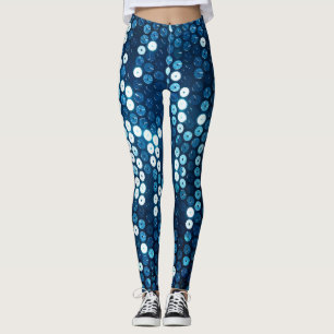 glänzende blaue Sequenzen Leggings