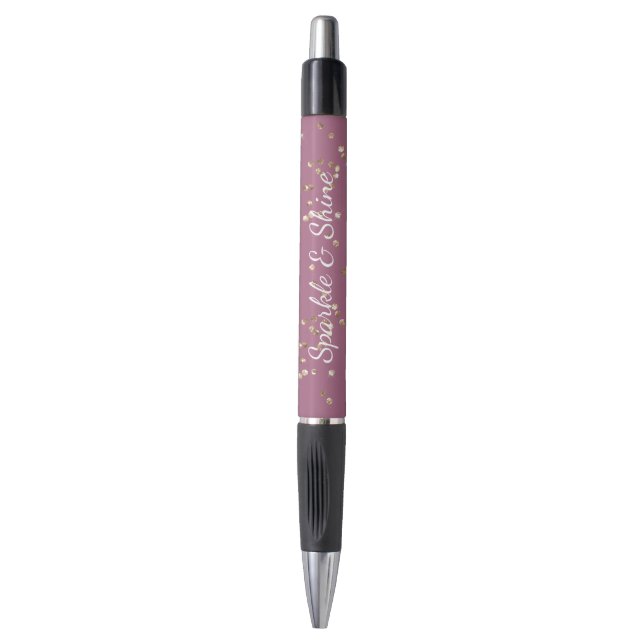 Glänzende Boysenberry Rosa Gold Glitter Funkeln Kugelschreiber (Vorderseite Vertikal)