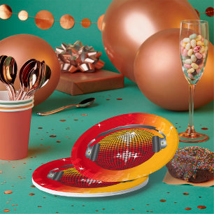 Glänzende Disco-Kugel Pappteller