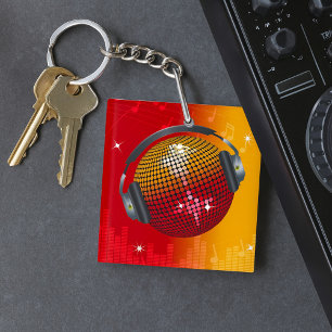 Glänzende Disco-Kugel Schlüsselanhänger