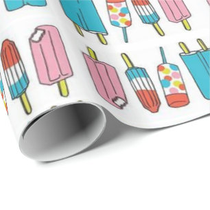 Glänzende Einwickel-Popsicles Geschenkpapier