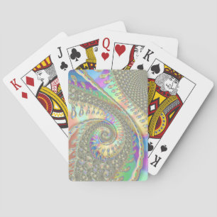 Glänzende Farbige Spiralfraktal Digitale Abstrakte Spielkarten