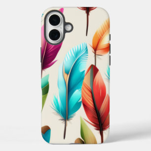 Glänzende Federn iPhone 16 Plus Hülle