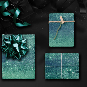 Glänzende Folie   Meerwasserschimmerndes Grün Fals Geschenkpapier Set