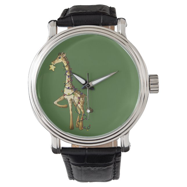 Glänzende Giraffe Armbanduhr (Vorderseite)