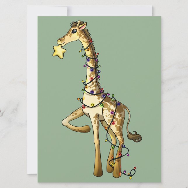 Glänzende Giraffe Einladung (Vorderseite)