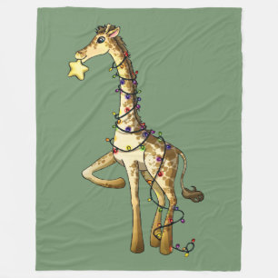 Glänzende Giraffe Fleecedecke