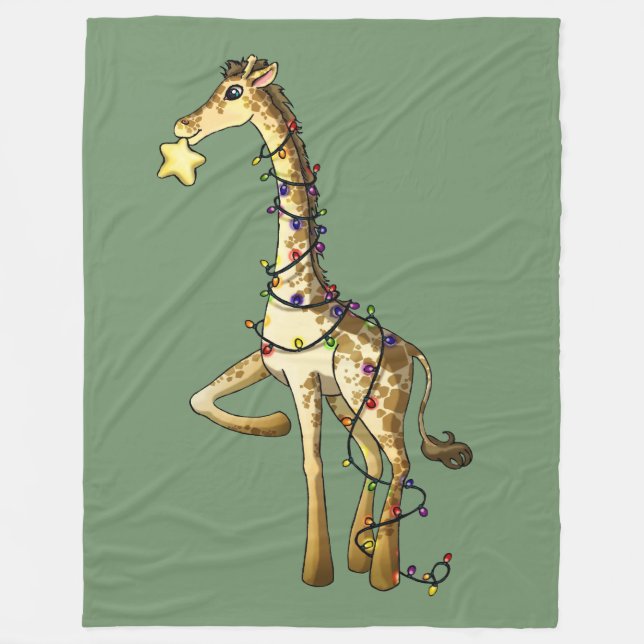 Glänzende Giraffe Fleecedecke (Vorderseite)