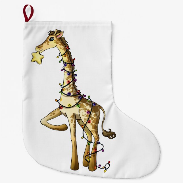 Glänzende Giraffe Großer Weihnachtsstrumpf (Vorderseite)