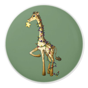 Glänzende Giraffe Keramikknauf