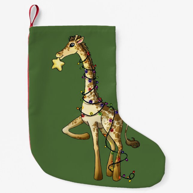 Glänzende Giraffe Kleiner Weihnachtsstrumpf (Vorderseite)