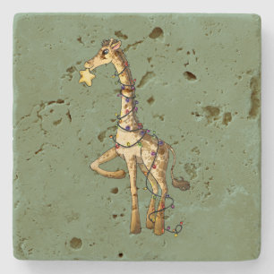 Glänzende Giraffe Steinuntersetzer