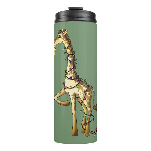 Glänzende Giraffe Thermosbecher (Vorderseite)
