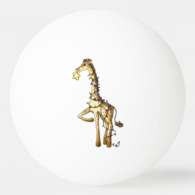 Glänzende Giraffe Tischtennisball (Vorderseite)